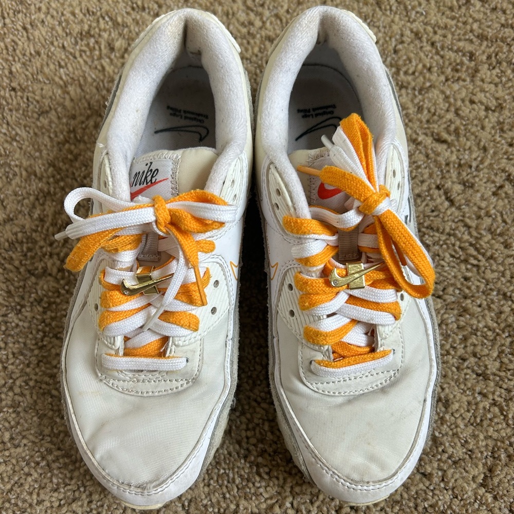 White and Orange Nike Air Max - women size 6.5